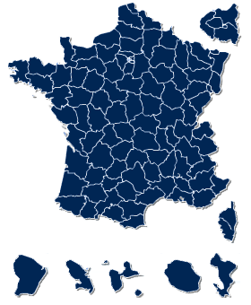 French department map to find postal address informations